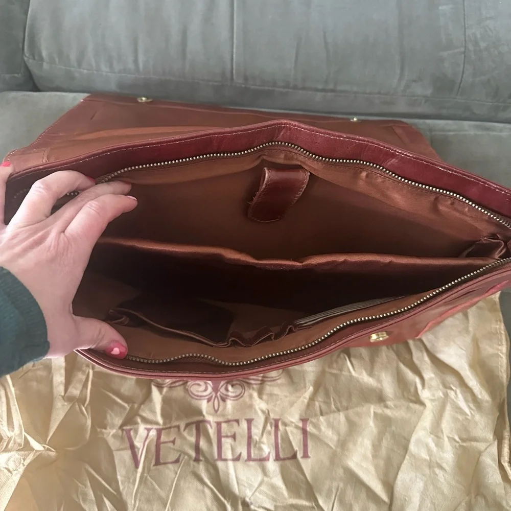 Brown leather laptop case/Messenger bag